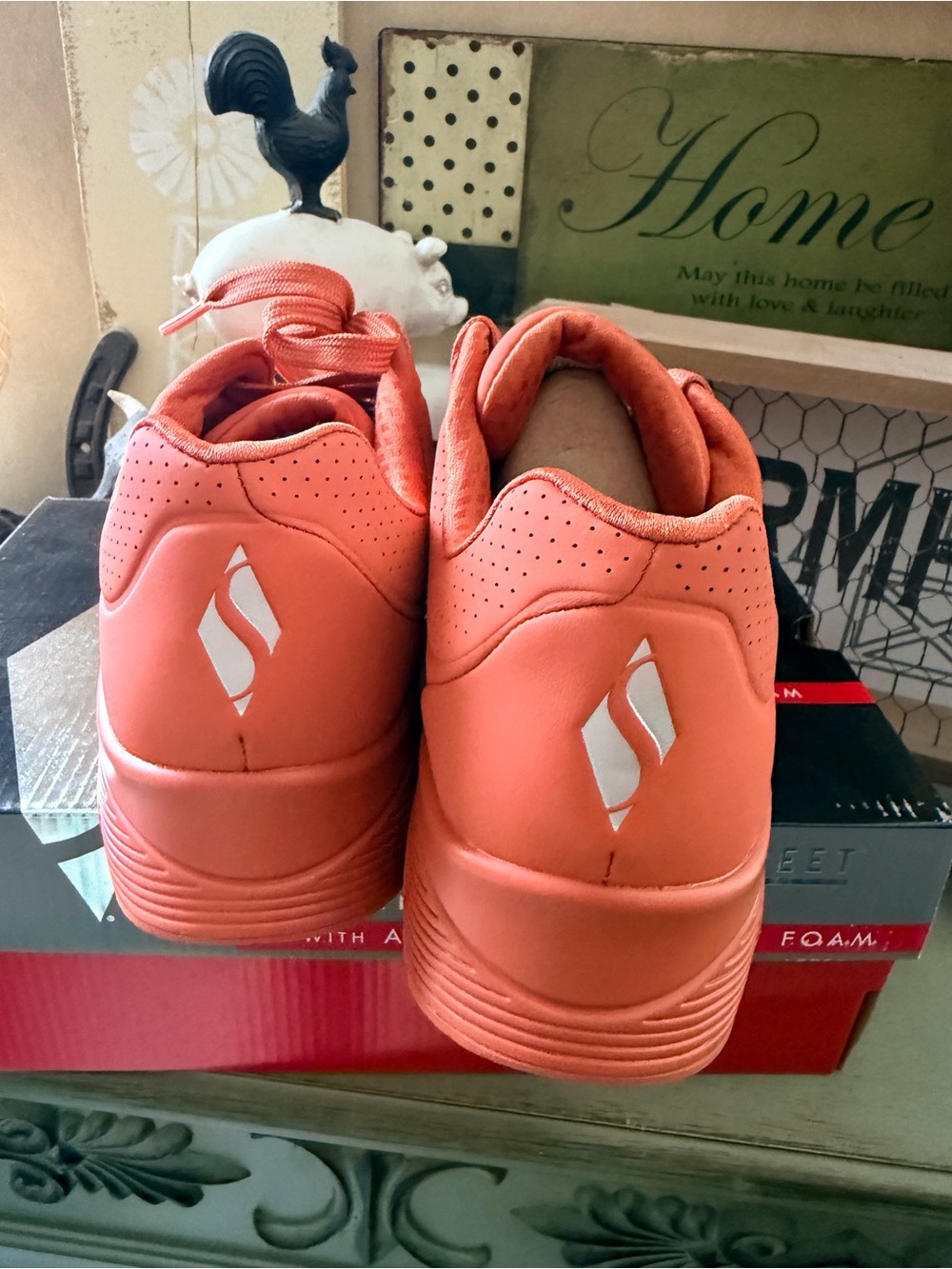 Skechers Women's Coral/Orange Platform Athletic Sneakers - Picture 2 of 7